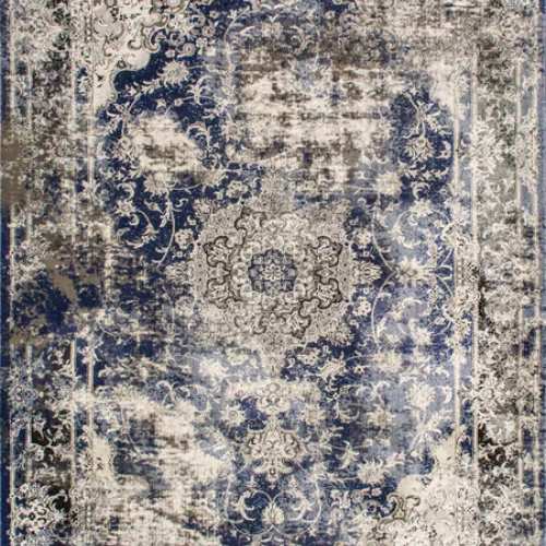 Blue Faded Crowned Rug