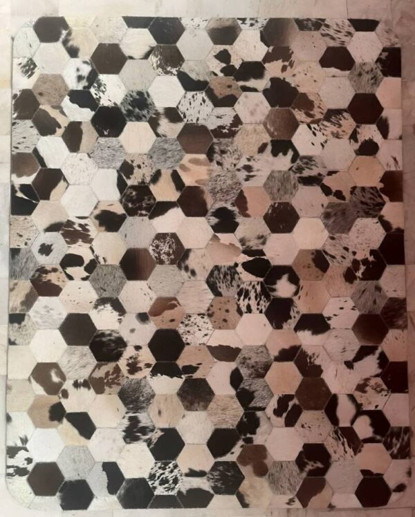 Natural Cowhide Honeycomb Rug