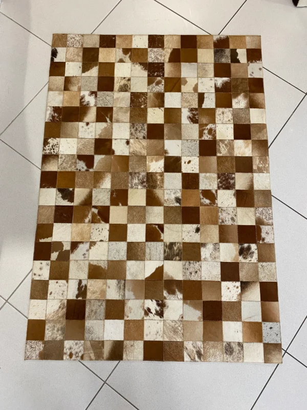 Handcrafted Multi-Color Cowhide Rug - Image 3