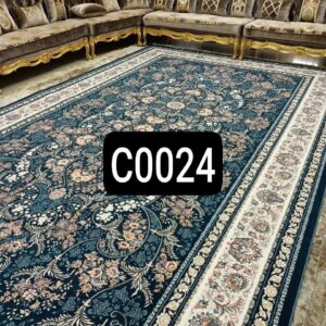 Royal Blue Floral Carpet Rug