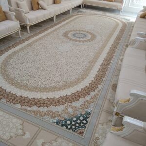 Elegant Beige & Gold Persian Rug