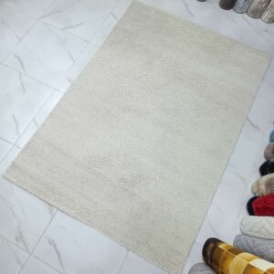 Plain Cream Shaggy Rug