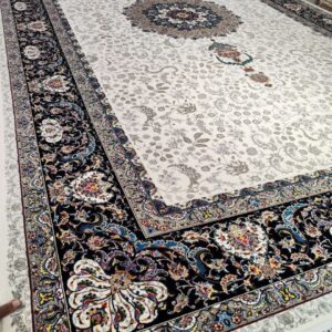 Royal Black Border Rug