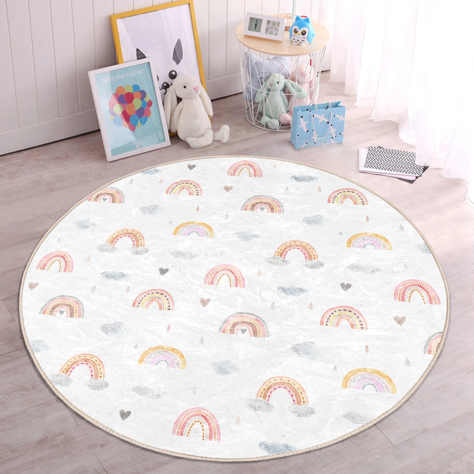 Boho Rainbow Nursery Kids Rugs