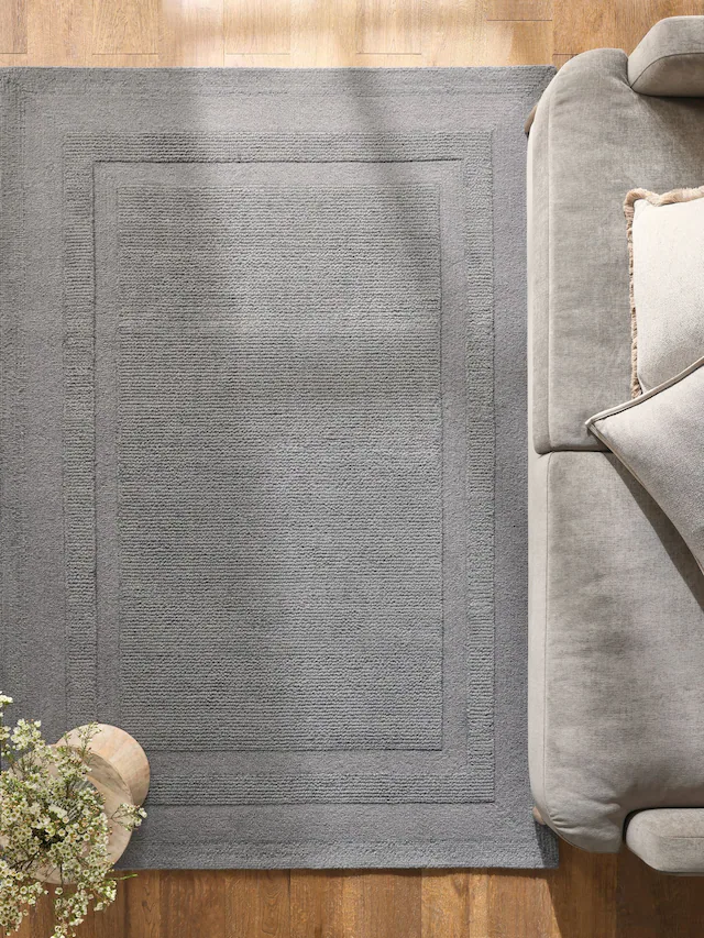 Charcoal Grey Vienna Border Rug