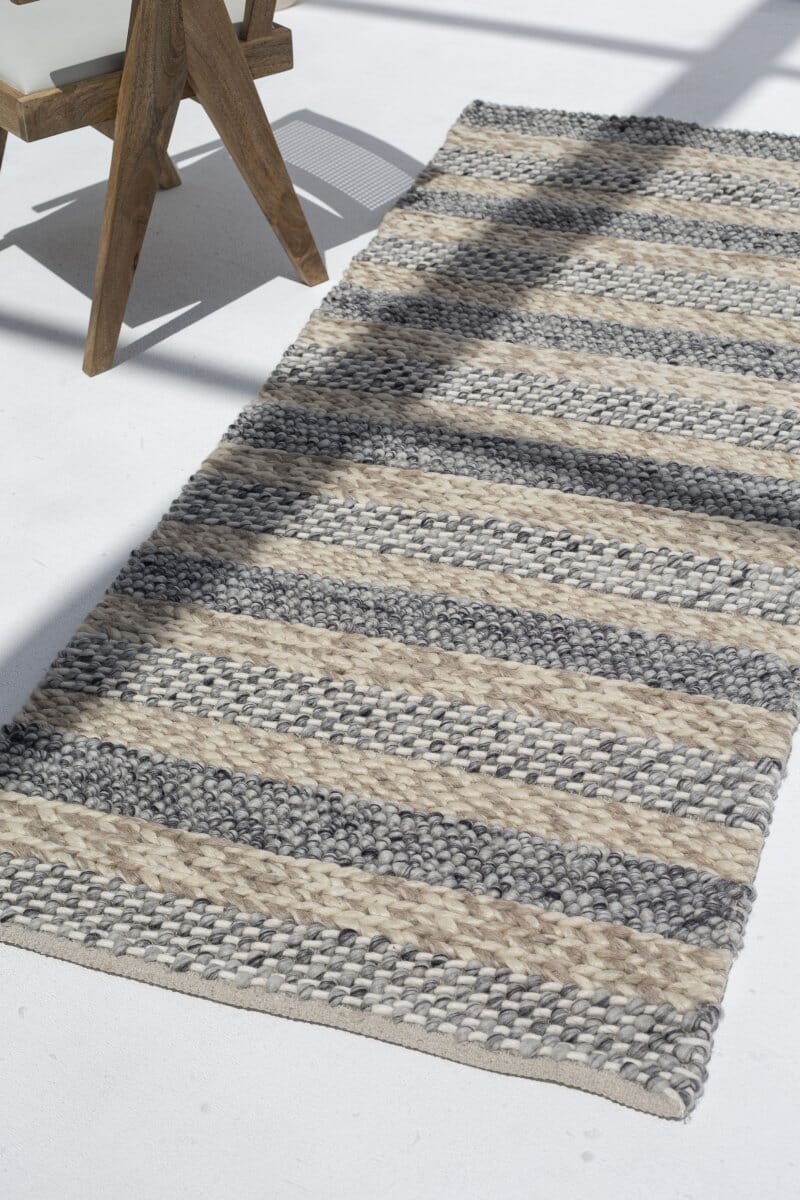 Fusion Pathway - Natural Cream & Grey Woven Rug