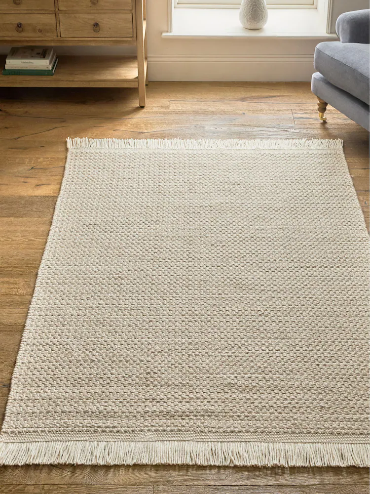 Ivory Hopsack Weave Rug