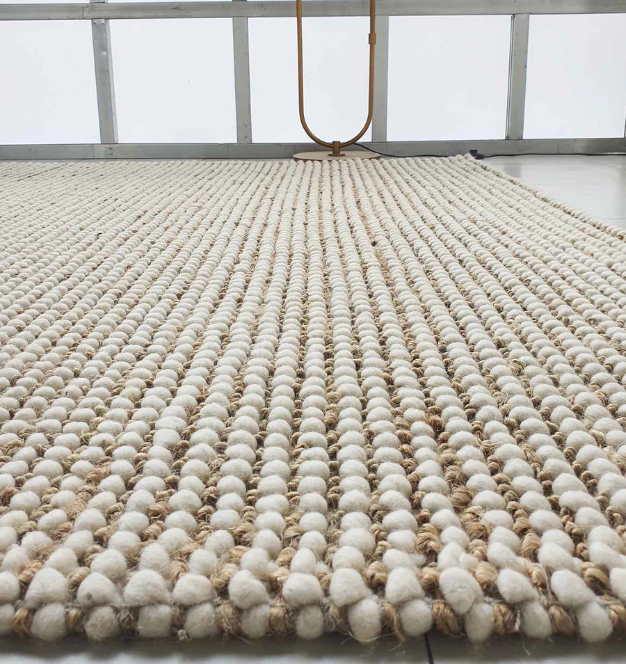 Natural White Woven Carpet For Home Decore
