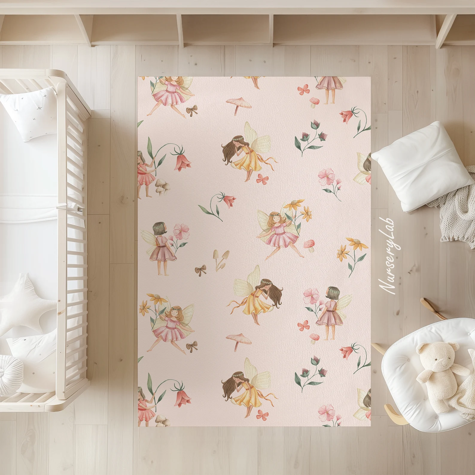 Watercolor Fairy Girl Rug
