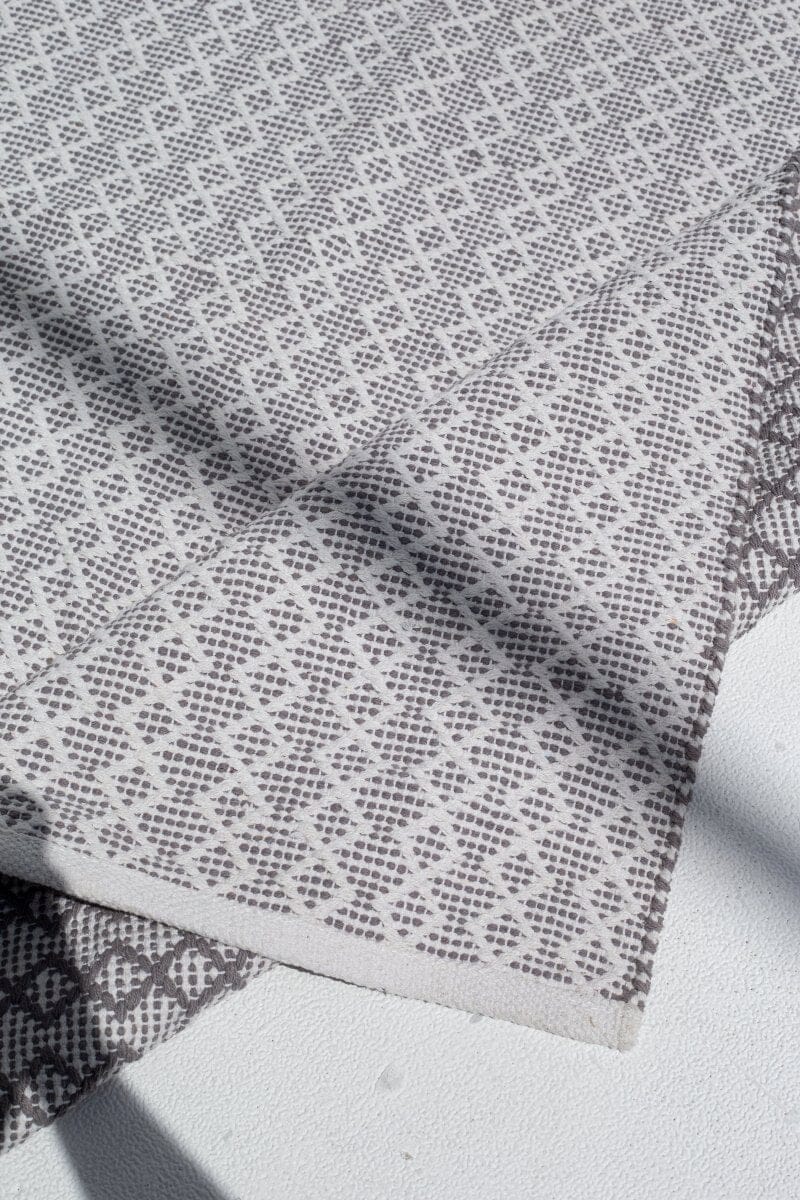 Zenith Zigzag - Grey Woven Cotton Rug
