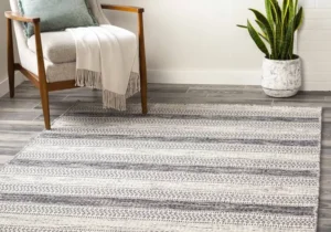 Soft Texture White and Black Rug