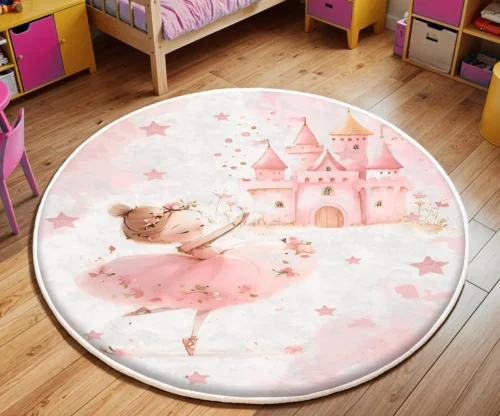 Ballerina Girls Room Pink Rug