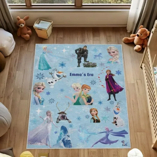 Custom Name Princess Elsa Rug