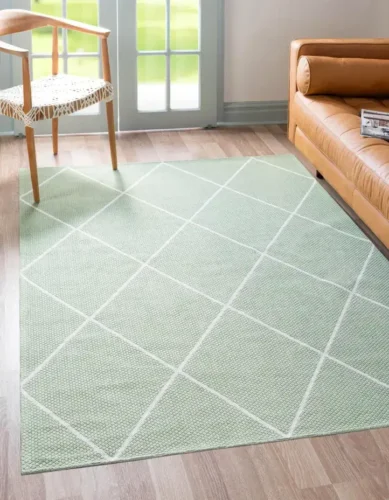 Natural cotton area rug for modern homes