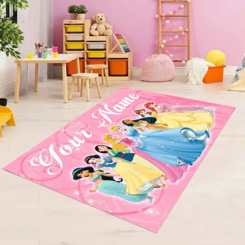 Pink Personalized Baby Girl Rug