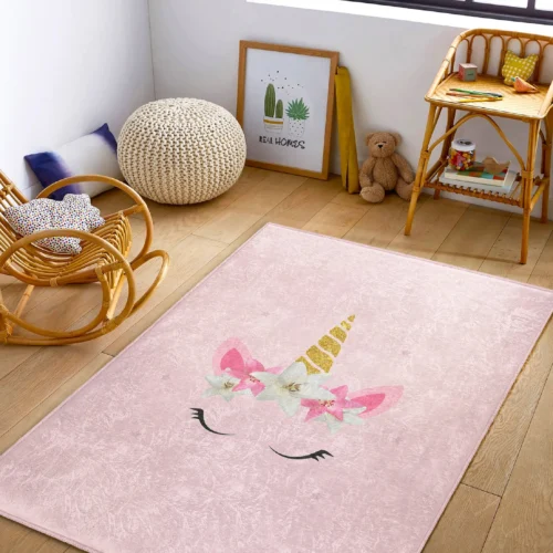 Pink Unicorn Kids Rug