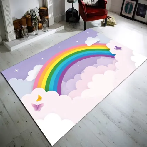 Rainbow Soft Kids Room Rug