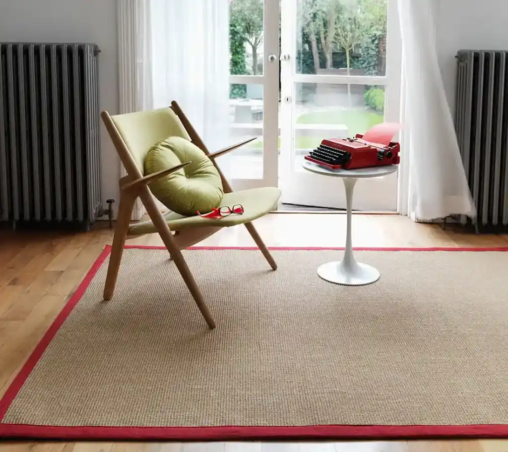 Red Bordered Sisal Rug