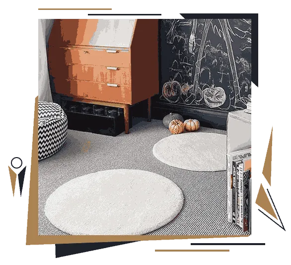 White color fluffy round rugs for home