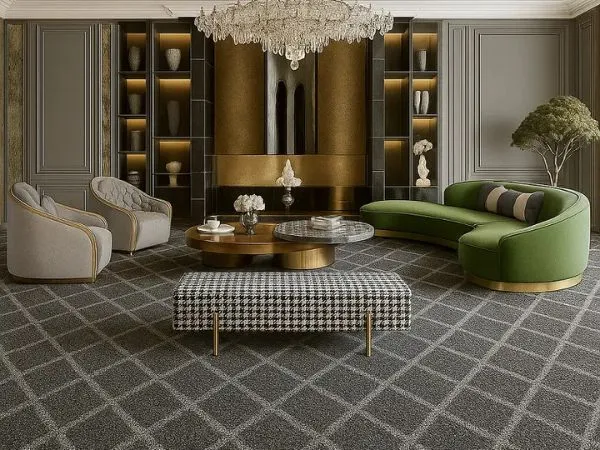 Soft touch carpet flooring in a luxury house