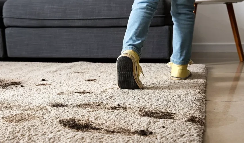 Dirt & Mud Stains on Wool Rug