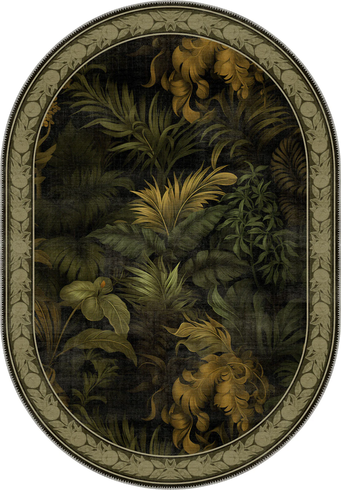 Alaric Floral Green Oval