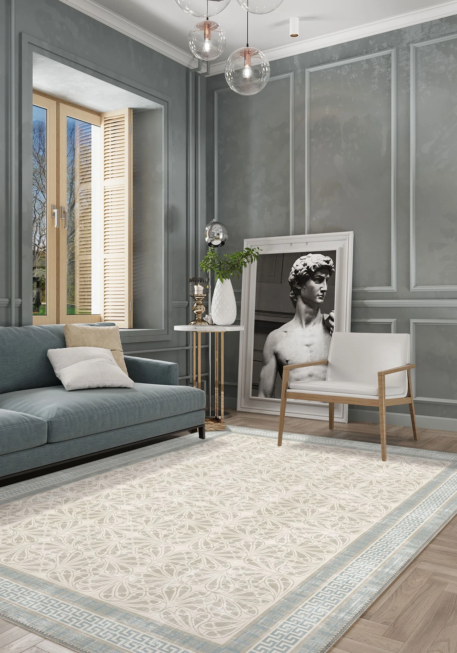 Alexis Washable Bordered Rug