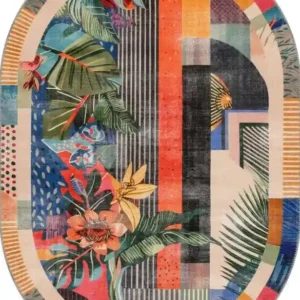 Amias Colourful Floral Oval Rug