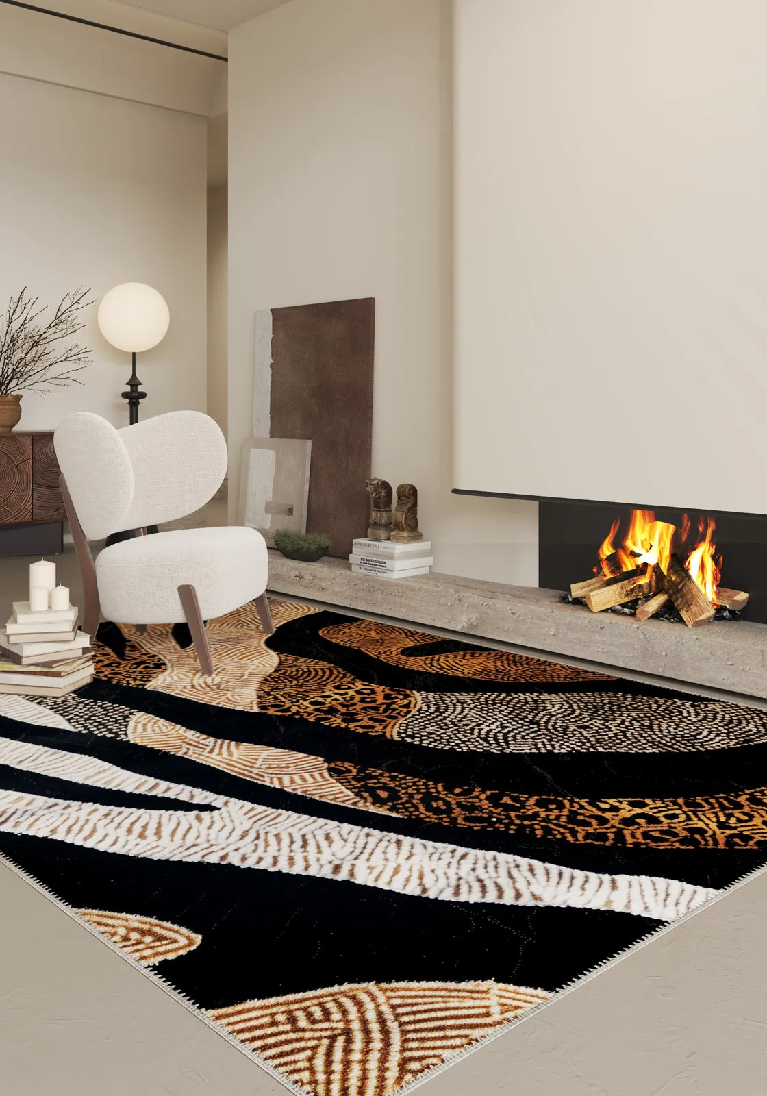 Casimir Brown Abstract Rug