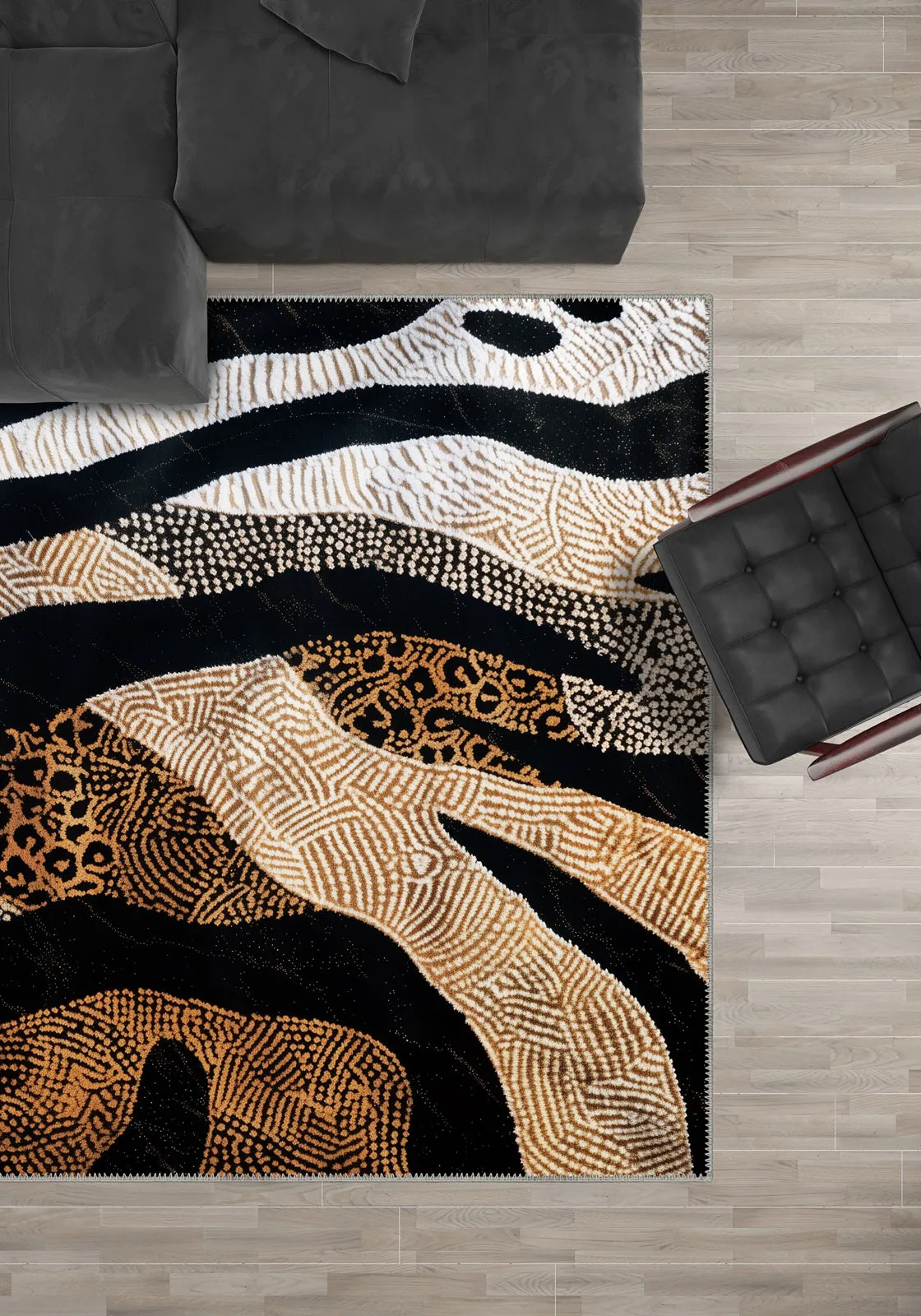 Casimir Brown Abstract Rug