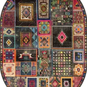 Cassian Boho Patchwork Oval