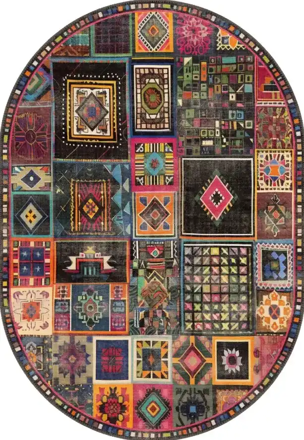 Cassian Boho Patchwork Oval