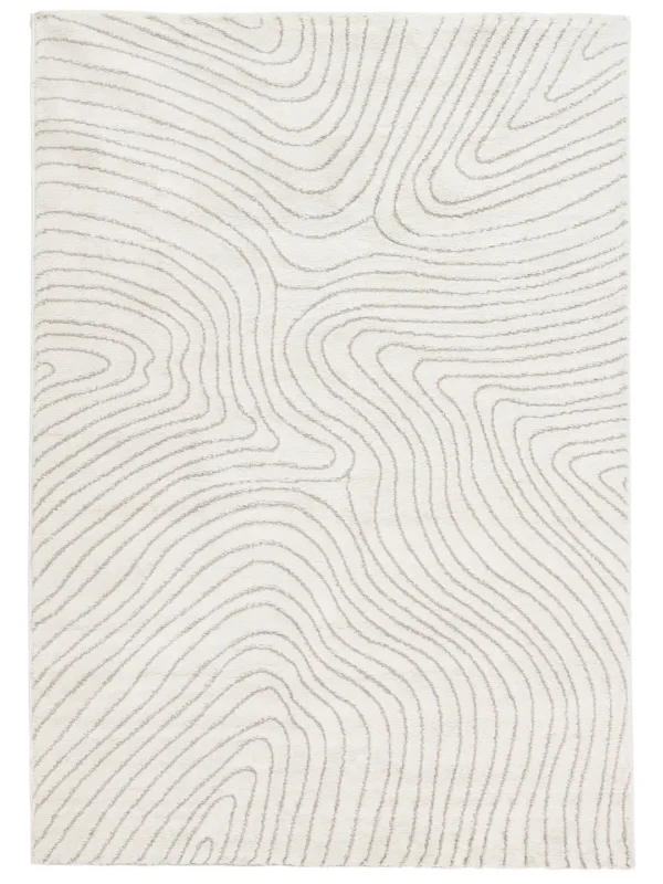 Cream White - Beige Shaggy Rug