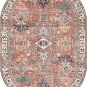 Fynlor Orange Washable Turkish Rug
