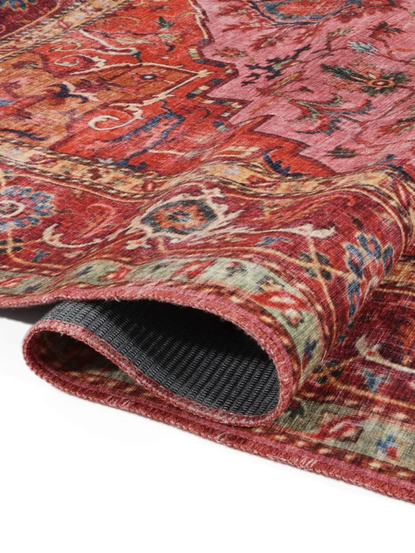 Georgia Oriental Red Pink Cotton rug