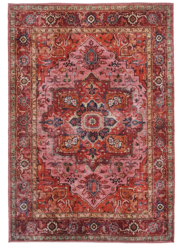 Georgia Oriental Red Pink Cotton rug