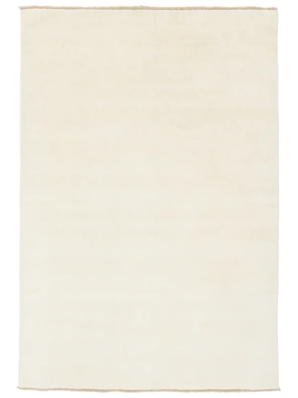 Handloom fringes Ivory White Wool rug