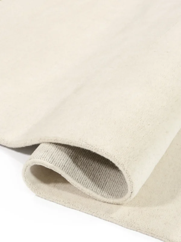 Handloom fringes Ivory White Wool