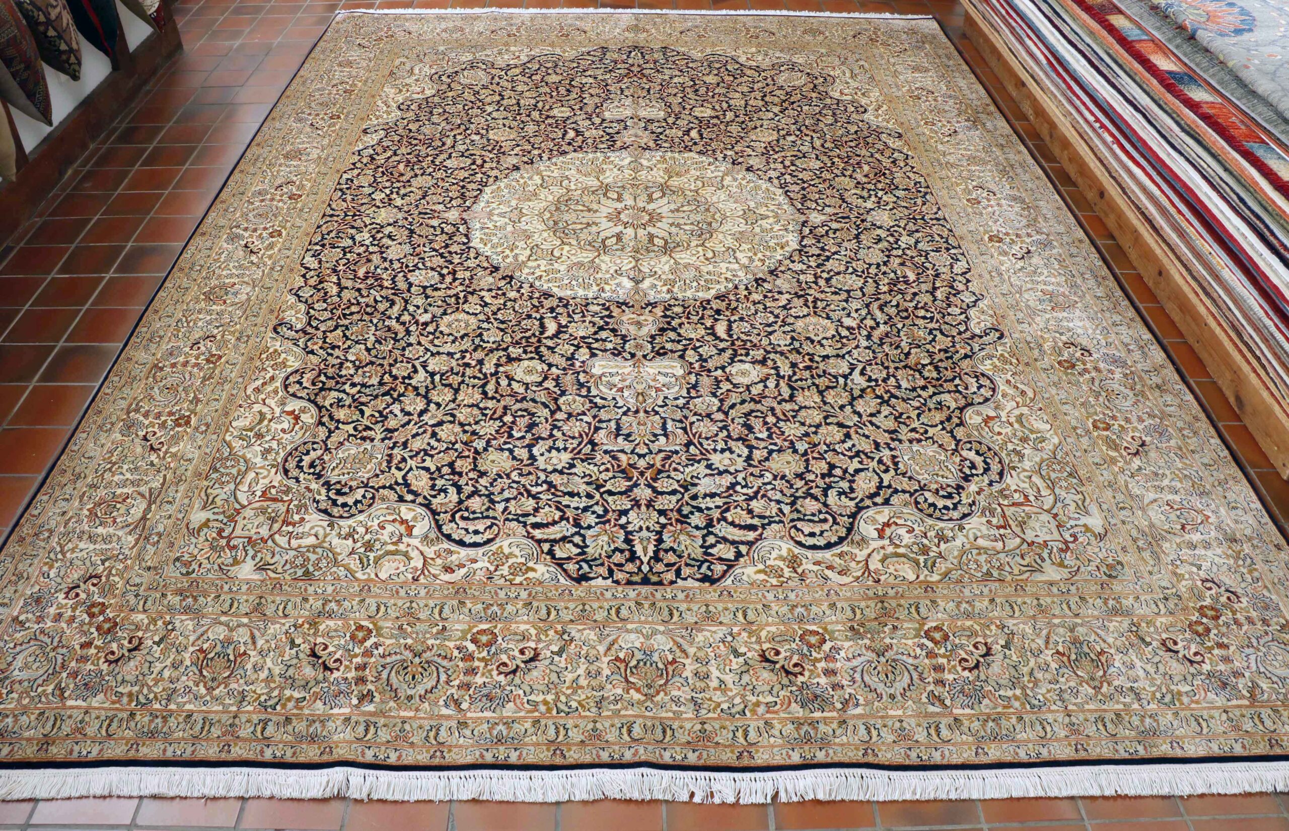 Handmade Kashmir silk carpet