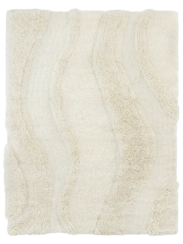Ivory White Shaggy Wool rug