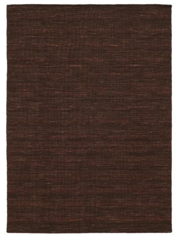 Kelim loom Dark Brown Wool rug