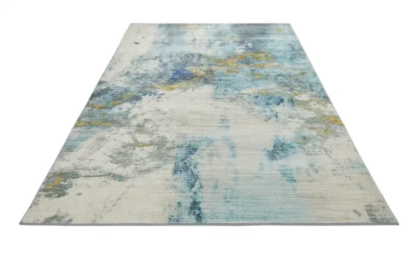 Lux Washable LUX04 Blue Gold Rug