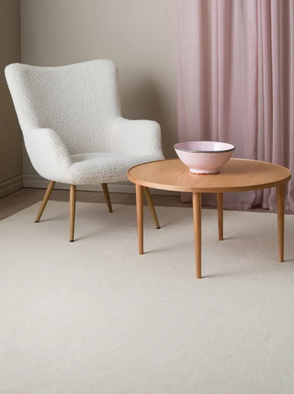 Natural White Wool rug