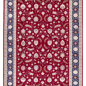 Tabriz Vintage Afshan Red Wool & Silk