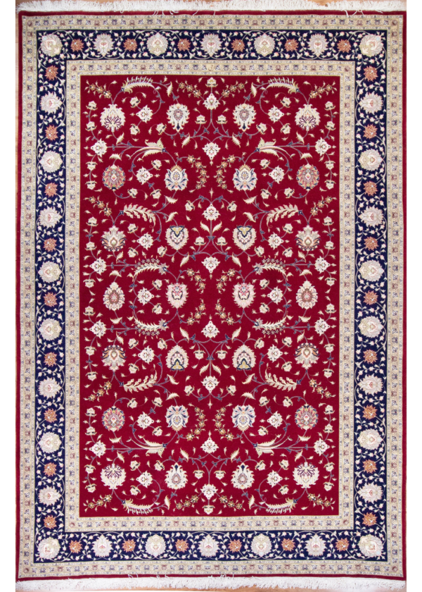 Tabriz Vintage Afshan Red Wool & Silk