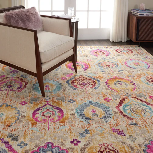 Vintage Kashan VKA04 Ivory Multi Rug