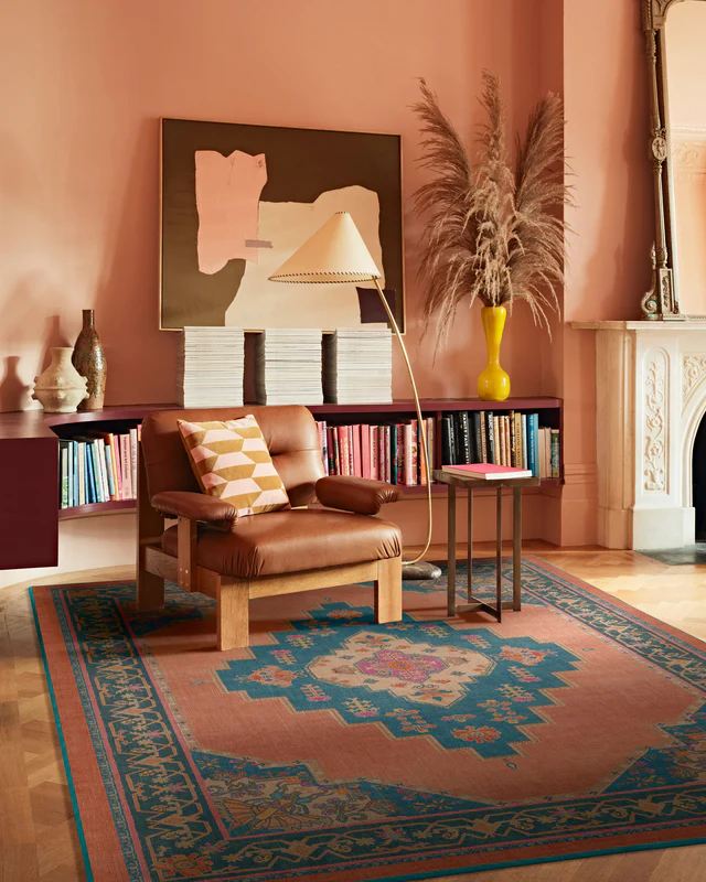 Sunset Bazaar Tropic Coral Flatwoven Rug