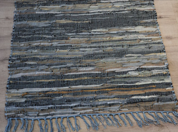 LR-22 Multi Blue Leather Rugs