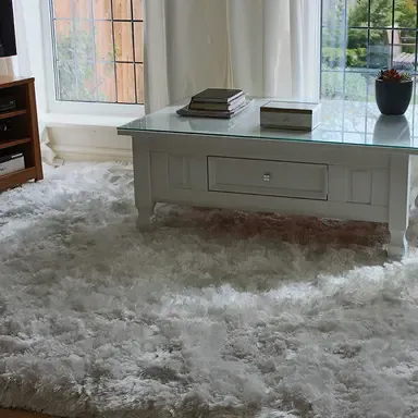 White Ultra Thick Plush Shaggy Rug