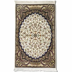 Beige & Black Vintage Floral Islamic Prayer Mat